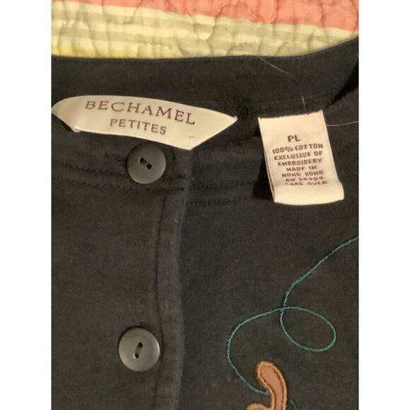 Vintage Bechamel Cardigan PL Embroidered Jungle Animal Zoo Safari Short sleeve - Picture 4 of 4